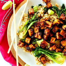Load image into Gallery viewer, Friday Plant-Based Crispy Peanut Tofu and Bok Choy with Quinoa “Fried Rice” - served one person