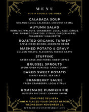 Load image into Gallery viewer, Thanksgiving turkey dinner served 8 people meals (16/ 18 lbs turkey)