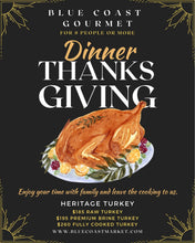 Load image into Gallery viewer, Thanksgiving turkey dinner served 8 people meals (16/ 18 lbs turkey)