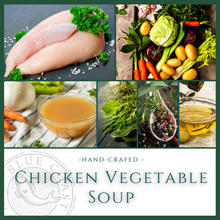 Load image into Gallery viewer, Chicken Vegetable Soup Recipe 1 quart served 2 to 4 meals
