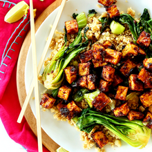 Load image into Gallery viewer, Friday Plant-Based Crispy Peanut Tofu and Bok Choy with Quinoa “Fried Rice” - served one person
