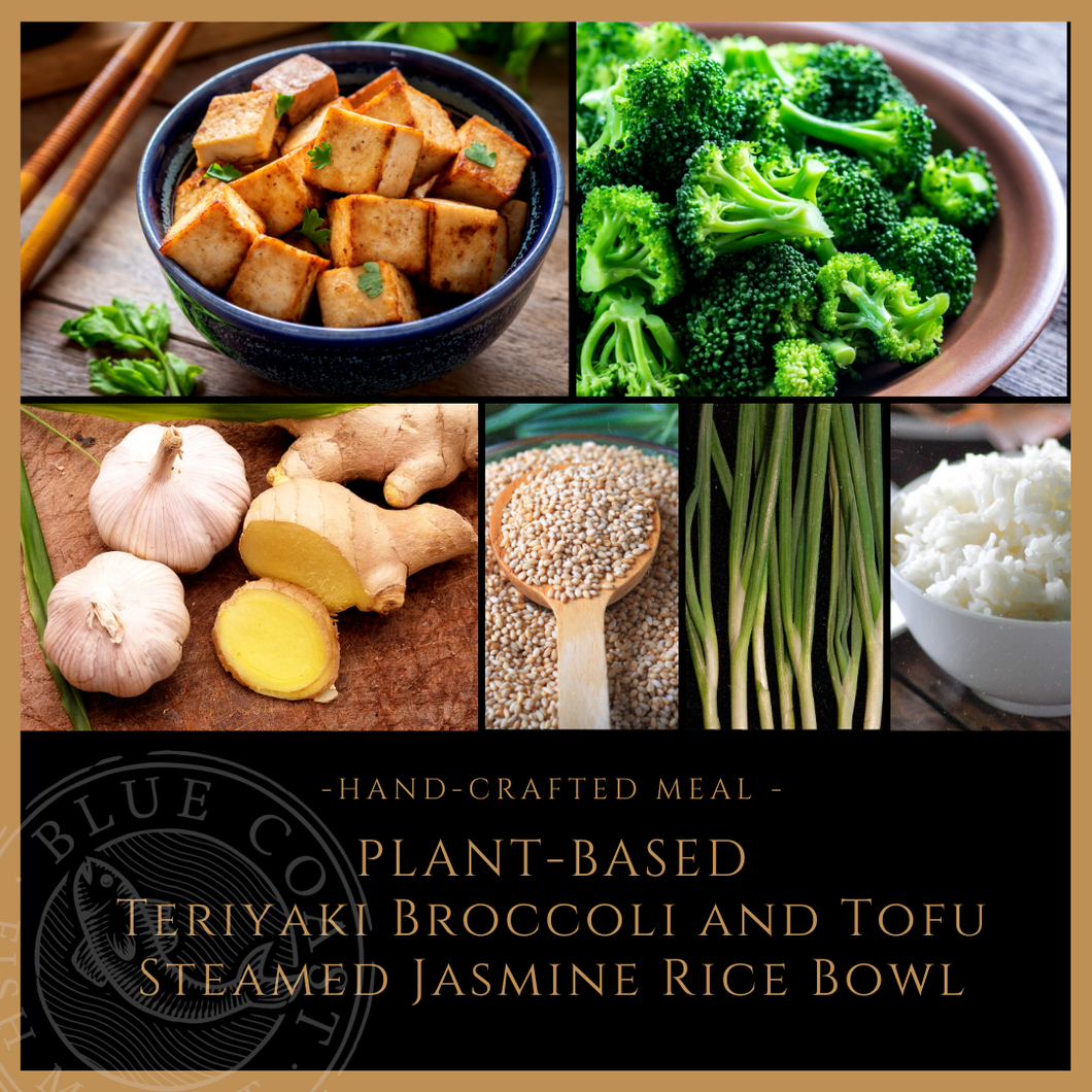 Thursday Plant-Based Teriyaki Broccoli and Tofu Steamed Jasmine Rice Bowl - served one person