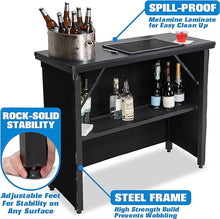 Load image into Gallery viewer, Commercial Grade Portable Bar Table - Mobile Bartender Station for Events
