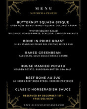 Load image into Gallery viewer, Christmas menu
