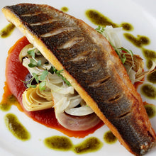 Load image into Gallery viewer, Bronzini - Fresh, Farmed, Skin on, 2 filets of 6oz

