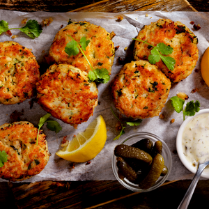 Friday Hand-Crafted Meal Mediterranean Diet (Mediterranean fish patties)- served one person