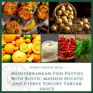 Friday Hand-Crafted Meal Mediterranean Diet (Mediterranean fish patties)- served one person