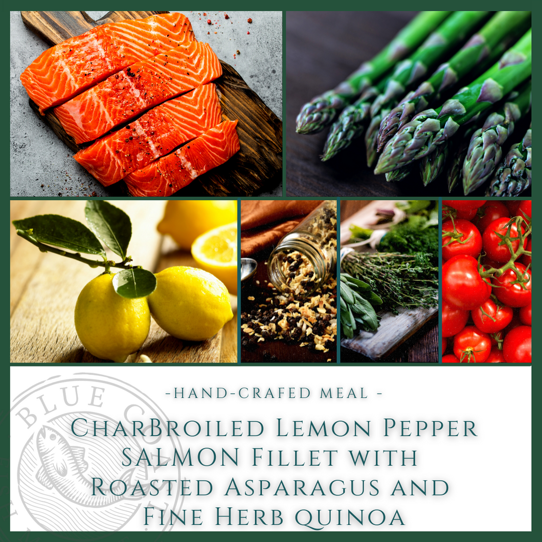 Tuesday Hand-Crafted Meal Mediterranean Diet (lemon pepper salmon) - served one person