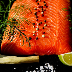 Salmon - Scottish, Fresh, Farmed, Skin on, Whole side, +5 lbs